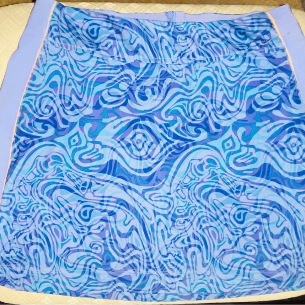 NikeGolf Women’s Blue Geometric Dri Fit Performance Activewear Skirt Skort Sz 2
